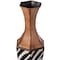 Uniquewise White striped and brown Metal Floor Vase Home Decor for Flowers and Artificial Floral Arrangements QI004522 - alternate 5